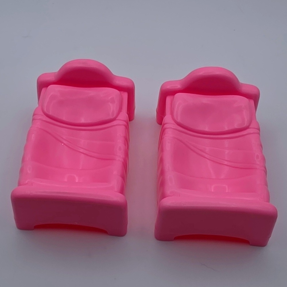 Fisher Price Dollhouse Bed Set OS Pink Good 1996 F-P Inc